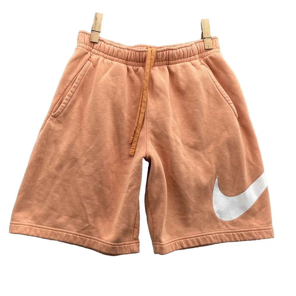Nike Club‎ Fleece Shorts Men's Small Orange Streetwear Sportswear Outdoors Skate